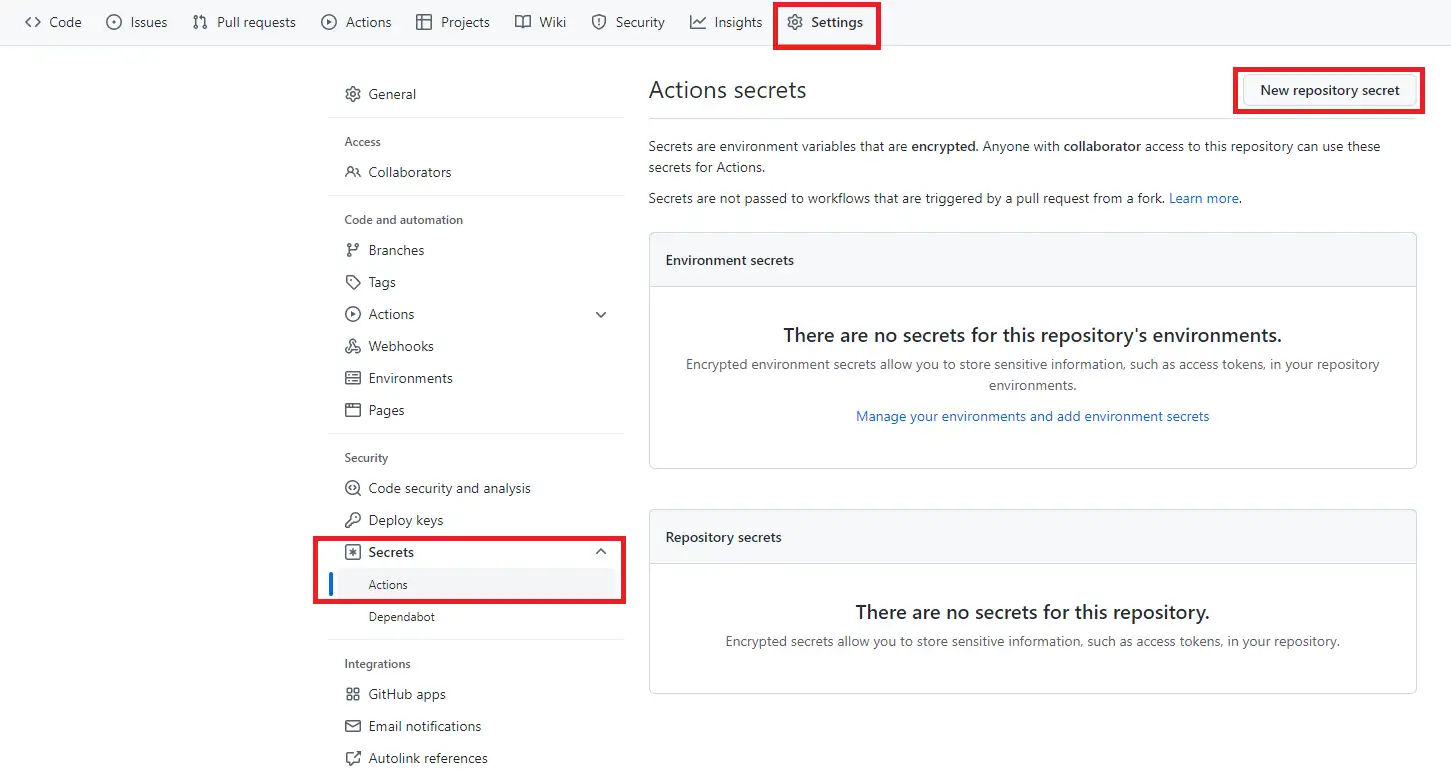github-actions-secrets-setting