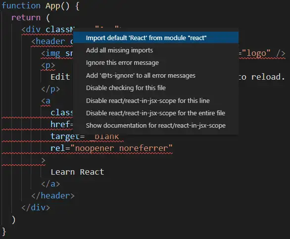 vscode quick fix